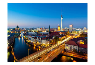 Fototapetas - Berlin view from Fischerinsel (night) kaina ir informacija | Fototapetai | pigu.lt