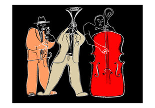 Fototapetas - musical instruments (jazz) kaina ir informacija | Fototapetai | pigu.lt