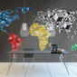 Fototapetas - Map of the World - colorful solids kaina ir informacija | Fototapetai | pigu.lt