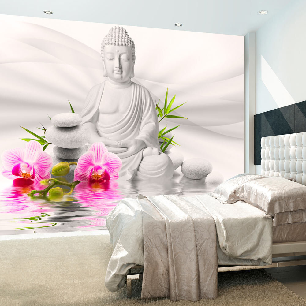 Fototapetas - Buddha and Orchids цена и информация | Fototapetai | pigu.lt