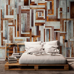 Fototapetas - Labyrinth of wooden planks kaina ir informacija | Fototapetai | pigu.lt