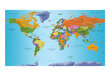 Fototapetas XXL - World Map: Colourful Geography II kaina ir informacija | Fototapetai | pigu.lt