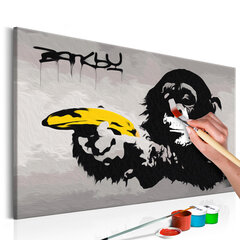 Tapyba pagal skaičius Monkey (Banksy Street Art Graffiti) 60x40 cm kaina ir informacija | Tapyba pagal skaičius | pigu.lt