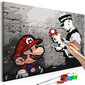 Tapyba pagal skaičius Mario (Banksy) 60x40 cm kaina ir informacija | Tapyba pagal skaičius | pigu.lt