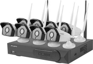 Vaizdo stebėjimo sistemos komplektas Laneberg, 8 kanalų, WIFI NVR + 8 2MP IP kameros kaina ir informacija | Stebėjimo kameros | pigu.lt