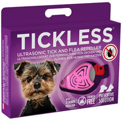 TickLess ультразвуковая подвеска для клещей и блох для собак и кошек, розового цвета цена и информация | Витамины, добавки, средства от паразитов для собак | pigu.lt