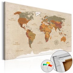 Kamštinis paveikslas - Beige Chic [Cork Map] цена и информация | Репродукции, картины | pigu.lt