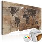 Kamštinis paveikslas - Wooden Mosaic [Cork Map] kaina ir informacija | Reprodukcijos, paveikslai | pigu.lt