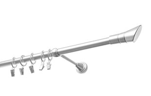 Viengubas karnizas 19mm OLIMP, 250 cm, matinio chromo kaina ir informacija | Karnizai | pigu.lt