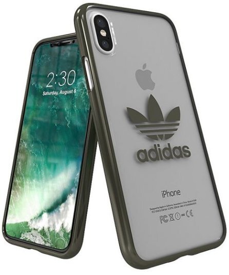 Adidas Clear Case Silicone Case for Apple iPhone X / XS Transparent - Black (EU Blister) kaina ir informacija | Telefono dėklai | pigu.lt