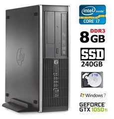 HP 8100 Elite SFF i7-860 8GB 240SSD+2TB GTX1050Ti 4GB DVD WIN7Pro kaina ir informacija | Stacionarūs kompiuteriai | pigu.lt