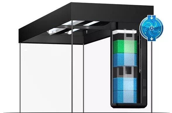 Akvariumas LED Rio 125 L, juodas, 81x36x50cm kaina ir informacija | Akvariumai ir jų įranga | pigu.lt
