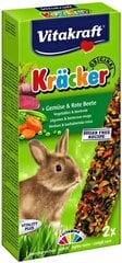 Лакомства для декоративных кроликов с овощами Vitakraft Kracker, 2 шт. цена и информация | Корм для грызунов | pigu.lt