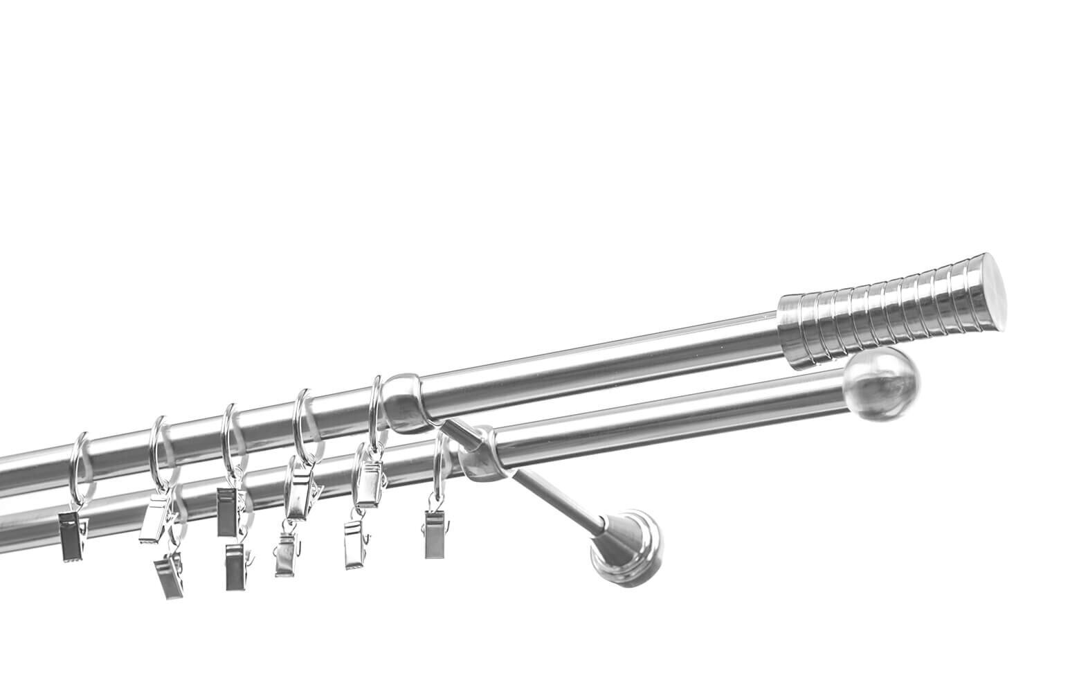 Dvigubas karnizas metalinis 19 mm + 19 mm OLIMP, 200 cm, nerūdijančio plieno цена и информация | Karnizai | pigu.lt