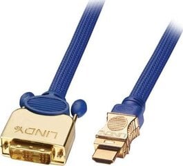 Кабель Lindy HDMI - DVI-D 0,5 м цена и информация | Кабели и провода | pigu.lt