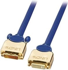 Kabel Lindy DVI-D - DVI-D 3m niebieski цена и информация | Кабели и провода | pigu.lt