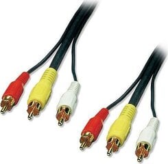 Кабель Lindy RCA (Cinch) x3 - RCA (Cinch) x3 20 м цена и информация | Кабели и провода | pigu.lt