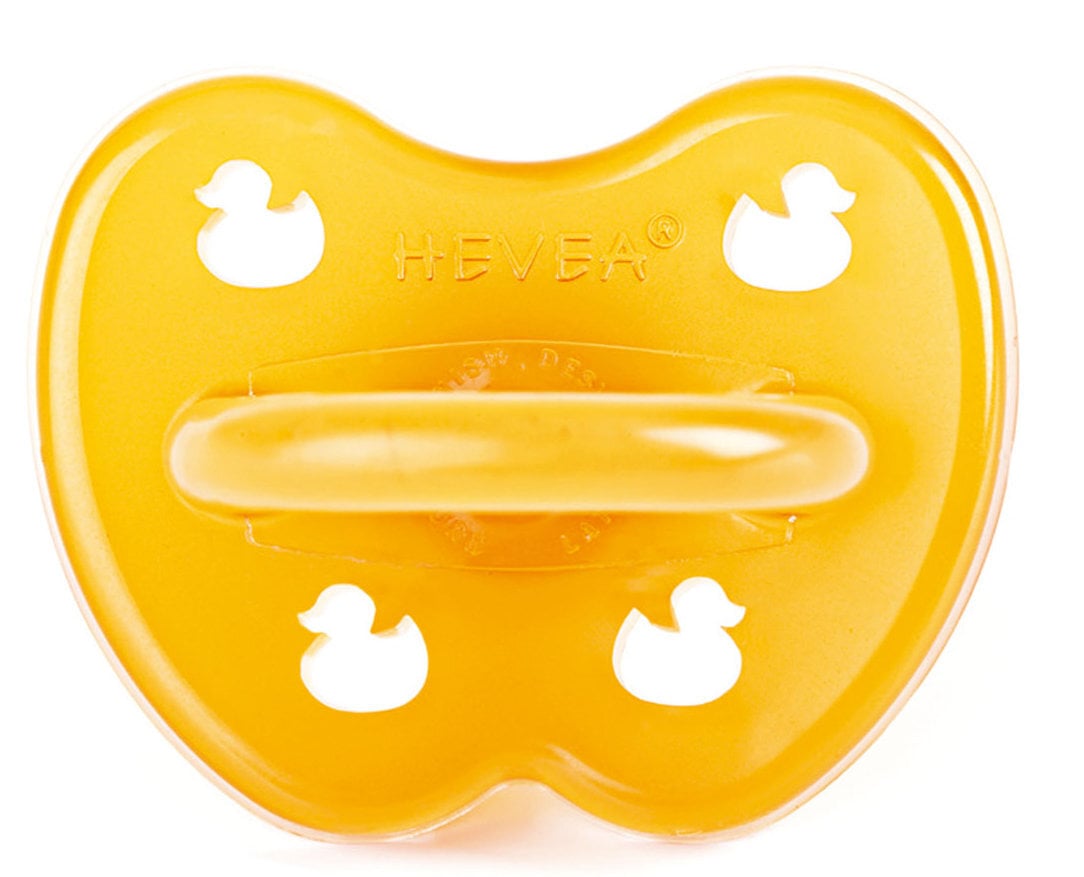 Natūralaus kaučiuko čiulptukas Hevea Duck Pacifier, Symmetrical teat, 0-3 mėn цена и информация | Čiulptukai | pigu.lt