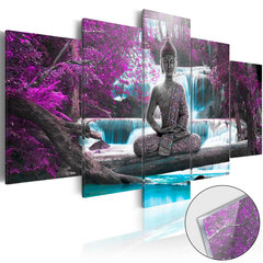 Akrilo stiklo paveikslas - Waterfall and Buddha [Glass] kaina ir informacija | Reprodukcijos, paveikslai | pigu.lt