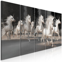 Paveikslas - Unicorns Run (5 Parts) Narrow kaina ir informacija | Reprodukcijos, paveikslai | pigu.lt
