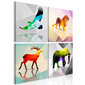 Paveikslas - Colourful Animals (4 Parts) kaina ir informacija | Reprodukcijos, paveikslai | pigu.lt