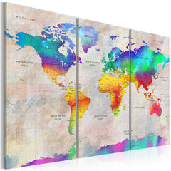 Paveikslas - World Map: Rainbow Gradient kaina ir informacija | Reprodukcijos, paveikslai | pigu.lt