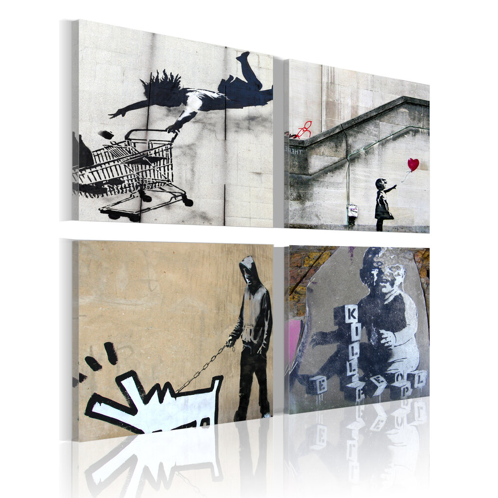 Paveikslas - Banksy - four orginal ideas kaina ir informacija | Reprodukcijos, paveikslai | pigu.lt