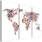 Paveikslas - Map of the World - pixels - triptych цена и информация | Reprodukcijos, paveikslai | pigu.lt