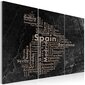 Paveikslas - Text map of Spain on the blackboard - triptych kaina ir informacija | Reprodukcijos, paveikslai | pigu.lt