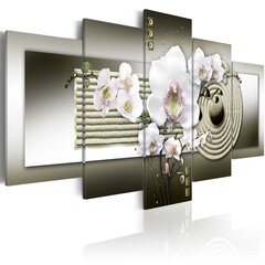 Paveikslas - Orchid and zen garden in grey kaina ir informacija | Reprodukcijos, paveikslai | pigu.lt