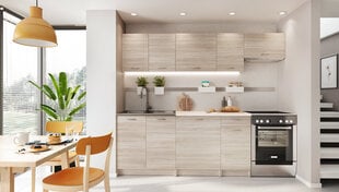 Комплект кухонных шкафчиков Mela 1,8/2,4 с рабочей поверхностью, дубовый цвет цена и информация | Кухонные гарнитуры | pigu.lt