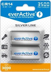 EverActive Silver Line Ready to Use 3500mAh C akumuliatorius, 2 vnt. kaina ir informacija | everActive Santechnika, remontas, šildymas | pigu.lt