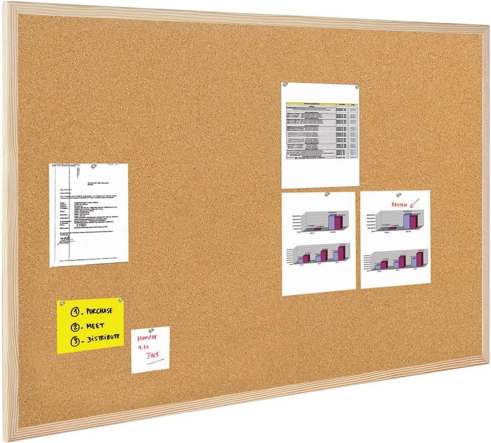 Kamštinė lenta mediniu rėmu Bi-Office, 60x40 cm цена и информация | Kanceliarinės prekės | pigu.lt