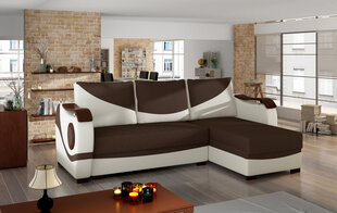Универсальный угловой диван Puerto, коричневый/кремовый цена и информация | Угловые диваны | pigu.lt