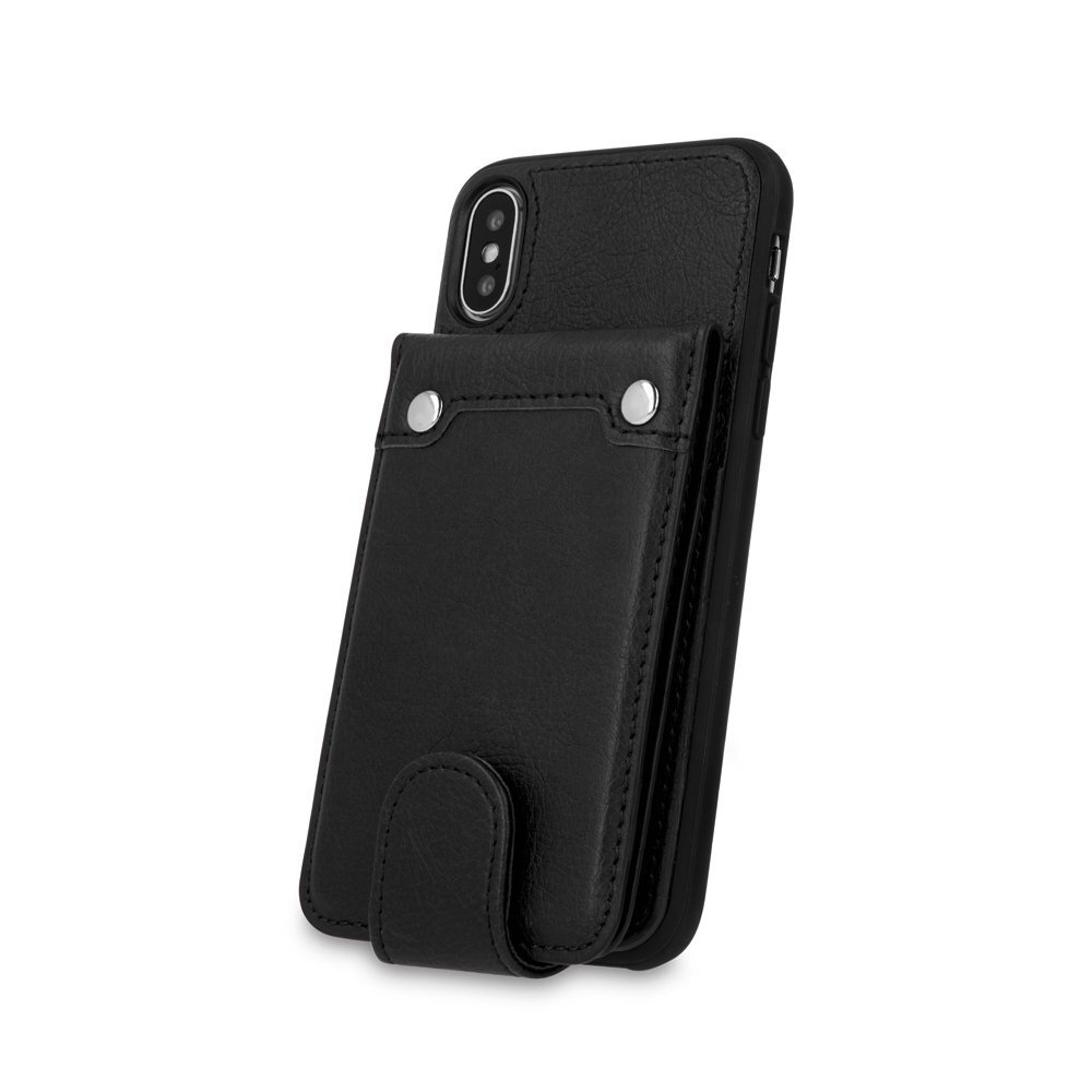 Mocco Smart Wallet Eco Leather skirtas Apple iPhone X / XS, juodas kaina ir informacija | Telefono dėklai | pigu.lt