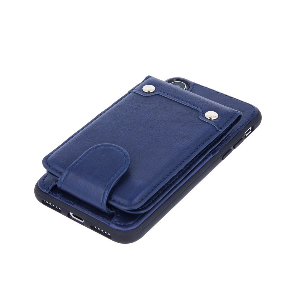 Mocco Smart Wallet Eco Leather Case - Card Holder For Apple iPhone XS Max Blue kaina ir informacija | Telefono dėklai | pigu.lt