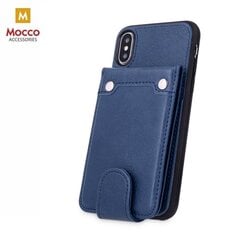 Mocco Smart Wallet Eco Leather Case - Card Holder For Apple iPhone XS Max Blue kaina ir informacija | Telefono dėklai | pigu.lt