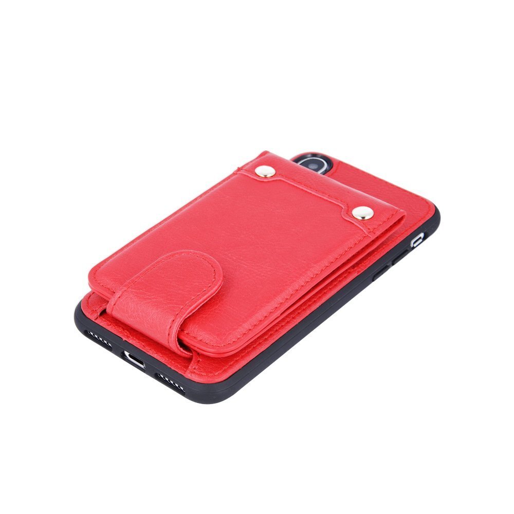 Mocco Smart Wallet Eco Leather Case - Card Holder For Apple iPhone 6 / iPhone 6S Red kaina ir informacija | Telefono dėklai | pigu.lt