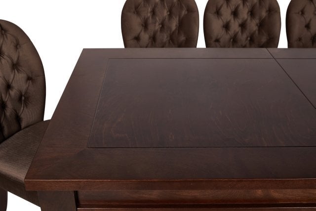 Optimata beržo medienos išskleidžiamas valgomojo stalas Nurit 810, rudas цена и информация | Virtuvės ir valgomojo stalai, staliukai | pigu.lt