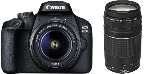 Canon EOS 4000 D 18-55мм III + 75-300мм III комплект цена и информация | Цифровые фотоаппараты | pigu.lt