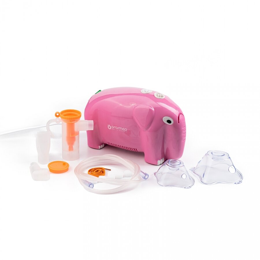 PROFESIONALUS DRAMBLIO FORMOS OROMEDAS ORONEB BABY stūmoklinis inhaliatorius - rožinė kaina ir informacija | Inhaliatoriai | pigu.lt