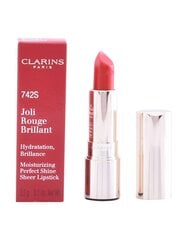 Clarins Joli Rouge Brilliant помада 3,5 г, 742S Joli Rouge цена и информация | Помады, бальзамы, блеск для губ | pigu.lt