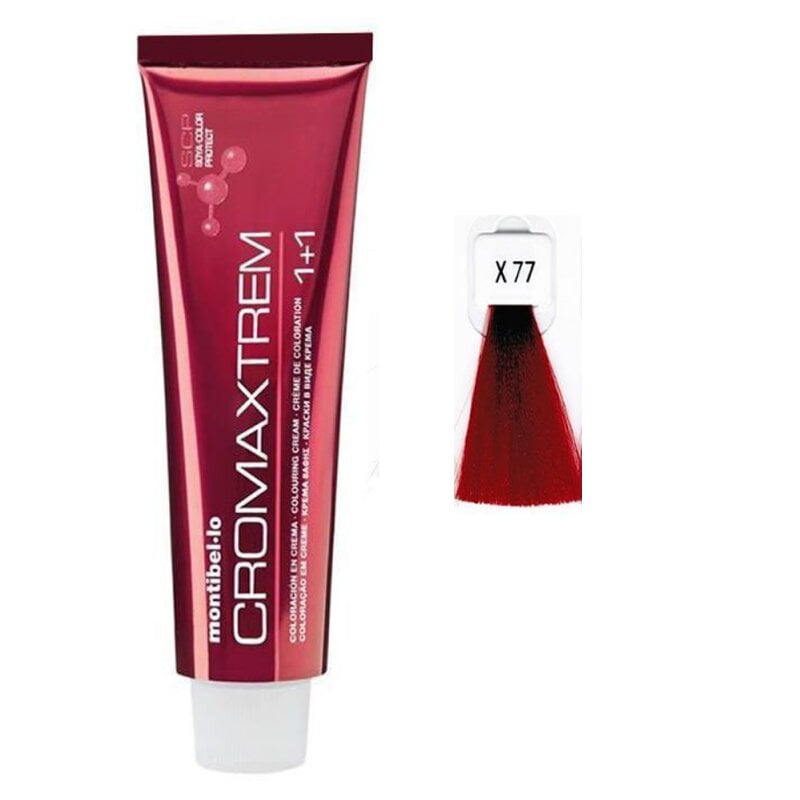Ilgalaikiai plaukų dažai Montibel.lo Cromaxtrem Intense, X77 raudonas dažiklis, 60 g цена и информация | Plaukų dažai | pigu.lt