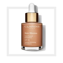 Drėkinamasis skystas makiažo pagrindas Clarins Skin Illusion SPF 15 30 ml, 112.3 Sandalwood цена и информация | Пудры, базы под макияж | pigu.lt