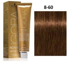 Profesionalūs plaukų dažai Schwarzkopf Professional IGORA Royal Absolutes, 8-60 Light Blonde Chocolate Natural, 60 ml цена и информация | Краска для волос | pigu.lt