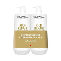 Plaukų priežiūros priemonių rinkinys Goldwell Dualsenses Rich Repair: šampūnas 1000 ml + kondicionierius 1000 ml kaina ir informacija | Šampūnai | pigu.lt
