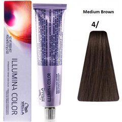 Ilgalaikiai plaukų dažai Wella Professionals Illumina Color, Nr.4 Medium Brown, 60 ml kaina ir informacija | Plaukų dažai | pigu.lt