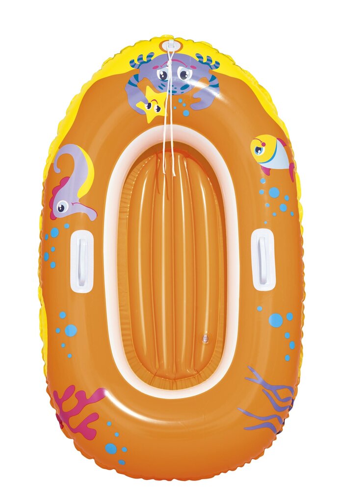 Pripučiama valtis vaikams Bestway Happy Crustacean, 119x79 cm, orandžinė/mėlyna kaina ir informacija | Pripučiamos ir paplūdimio prekės | pigu.lt