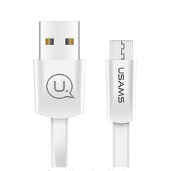 USAMS Kabel płaski U2 microUSB 1,2m bialy|white SJ201MIC02 (US-SJ201) цена и информация | Кабели для телефонов | pigu.lt