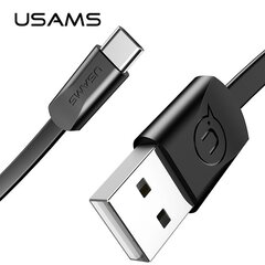 USAMS Kabel płaski U2 USB-C 1,2m czarny|black SJ200TC01 (US-SJ200) цена и информация | Кабели для телефонов | pigu.lt